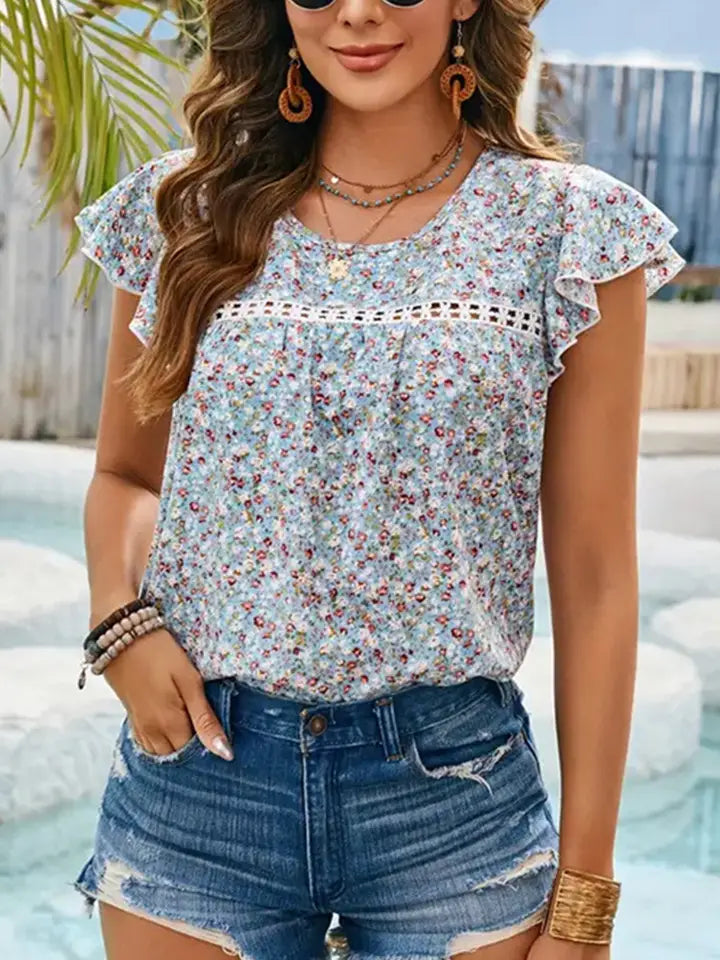 Gloria Flutter Floral Top