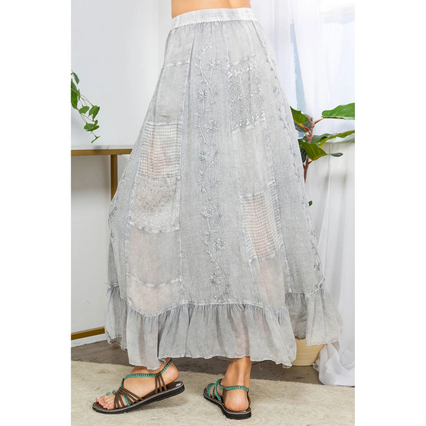 Gypsy Embroidered Midi Skirt