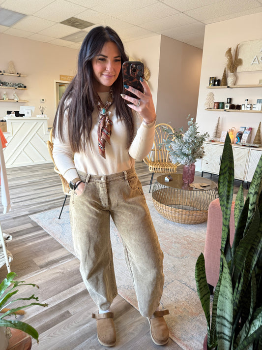 Cassidy Barrel Corduroy Pants
