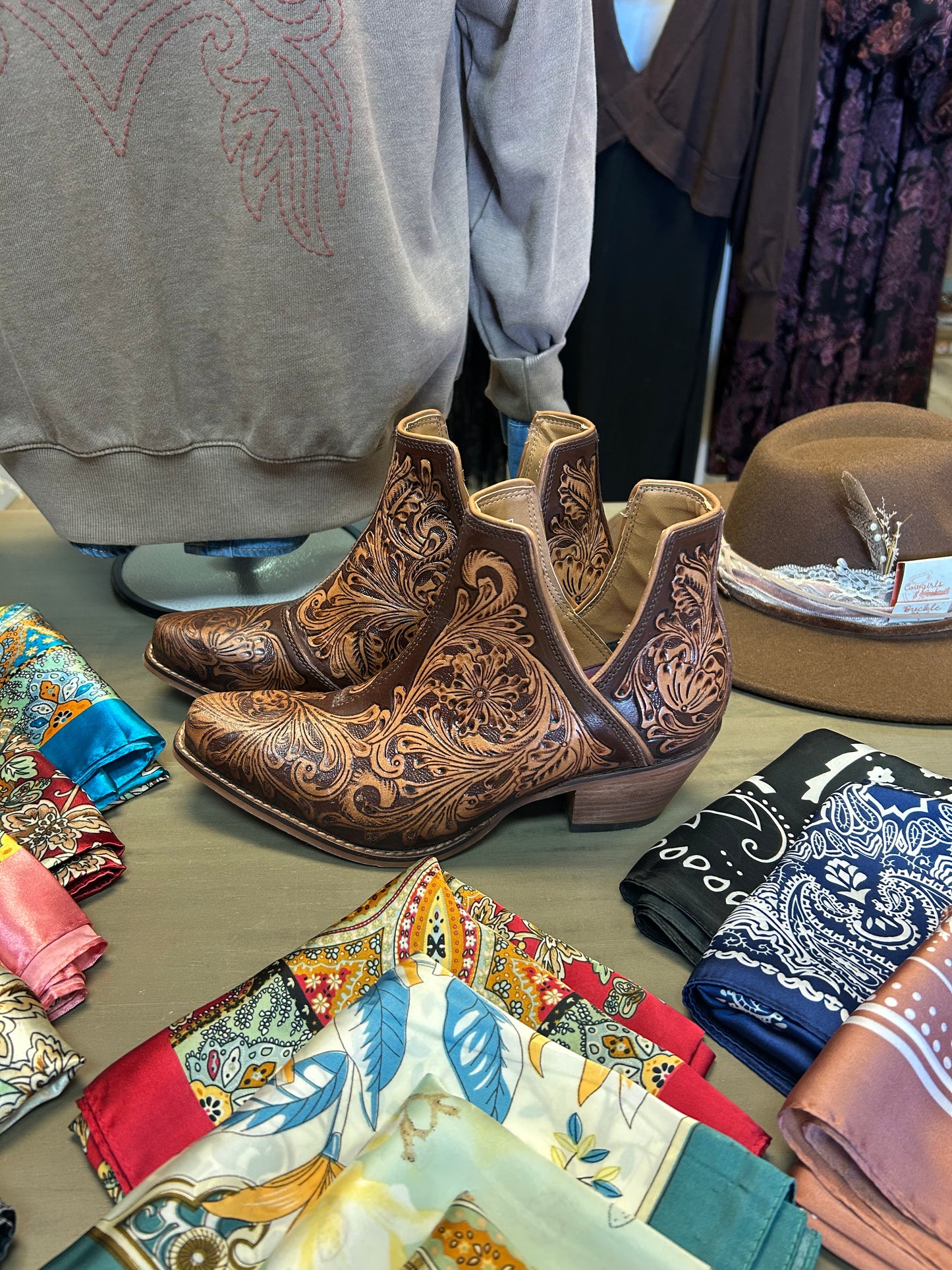 EmmyLou Handtooled Booties