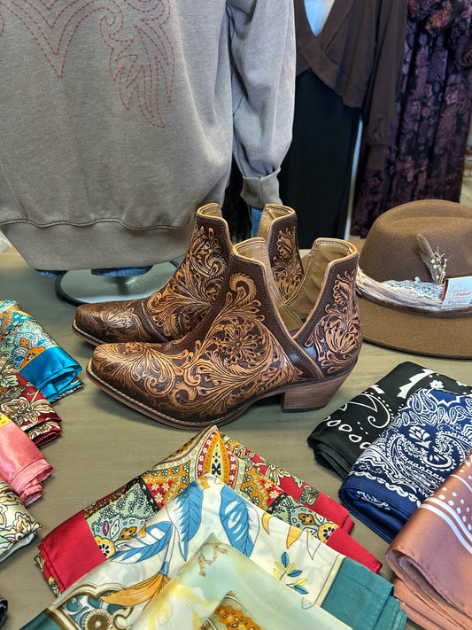 EmmyLou Handtooled Booties