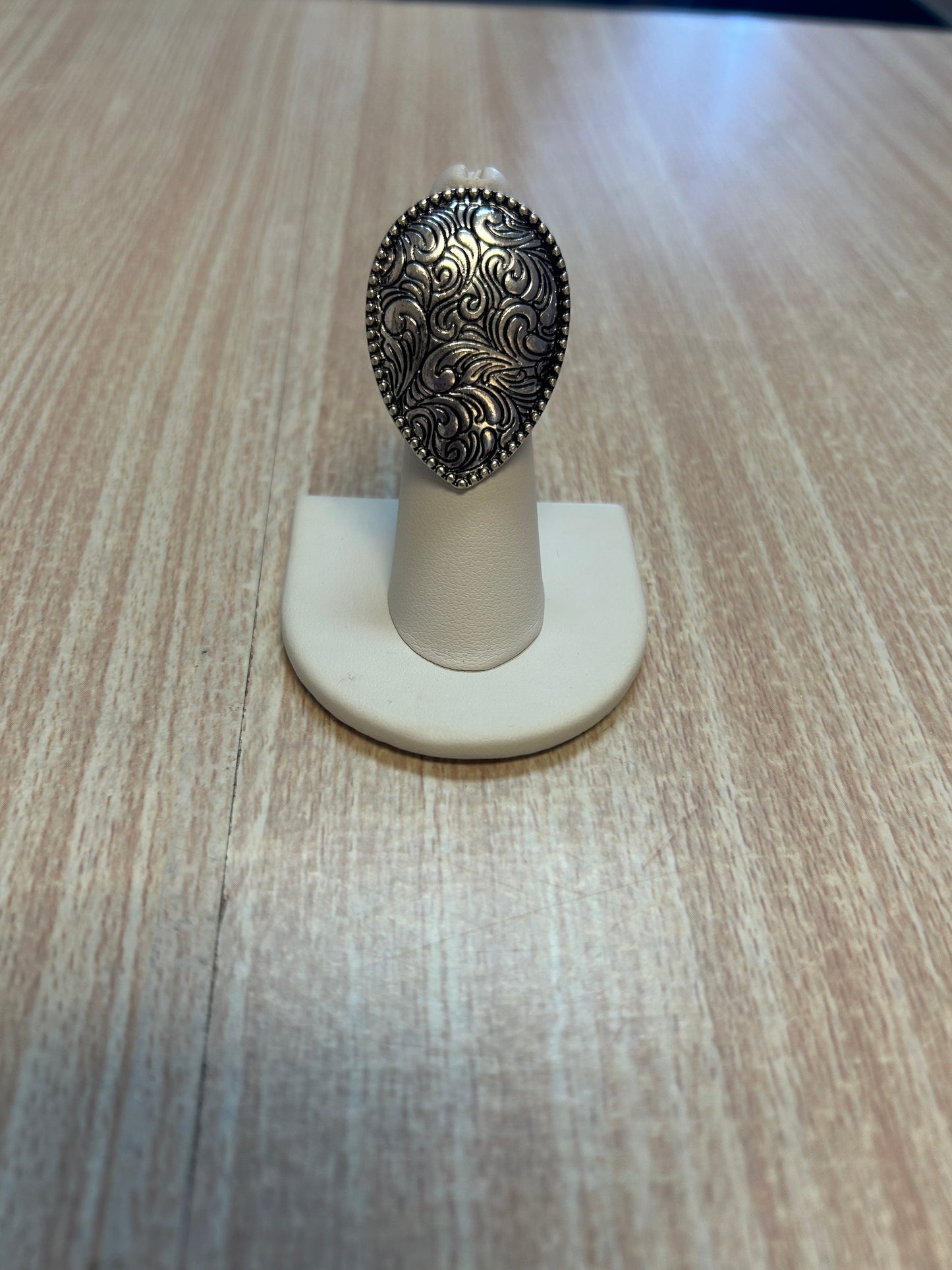 Pear Shaped Etched Ring