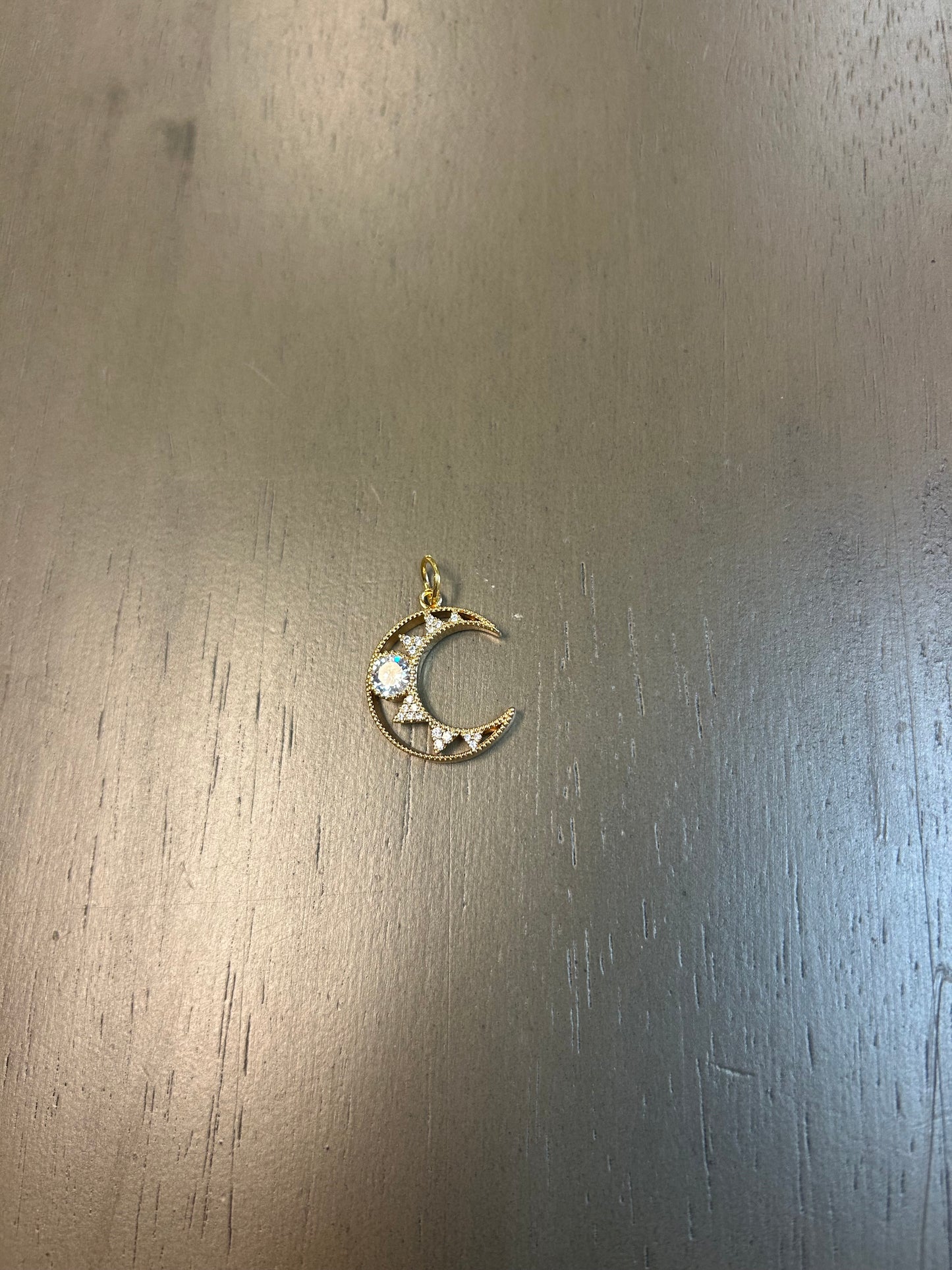 Moon Charm with CZ