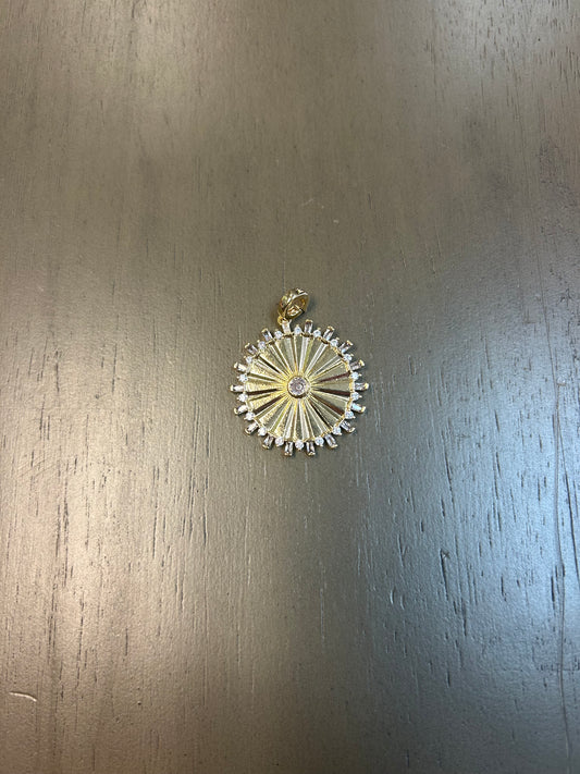 Starburst Medallion with CZ Charm