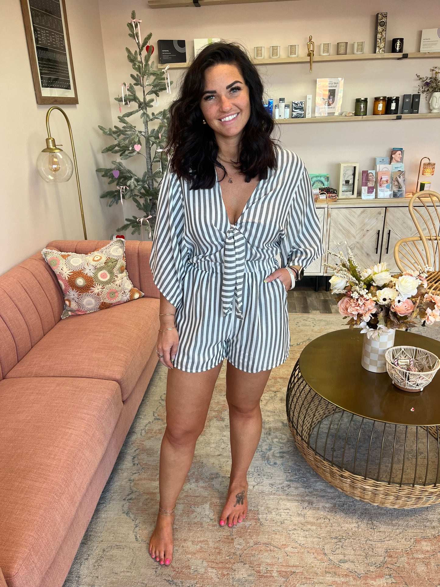 Cecelia Striped Romper