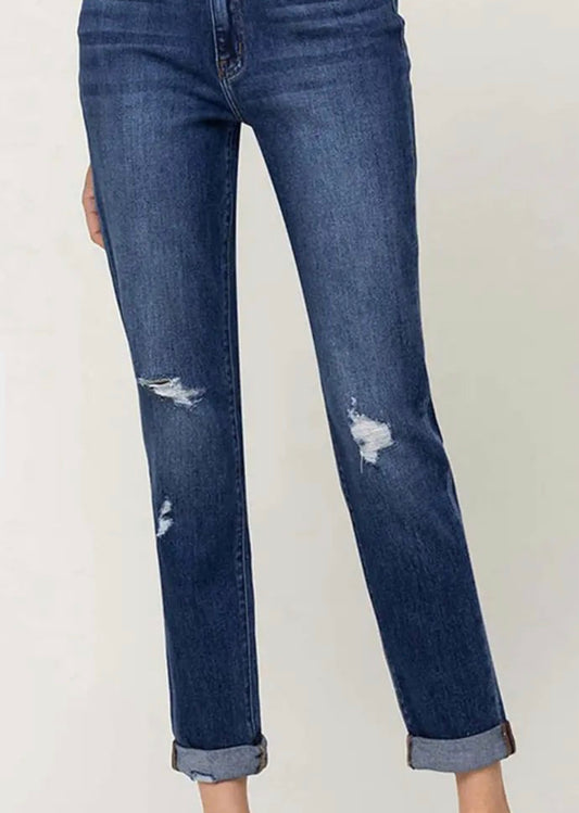 Mom Jean Distressed Cuffed