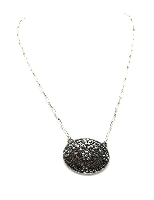 Oval Floral Concho Necklace