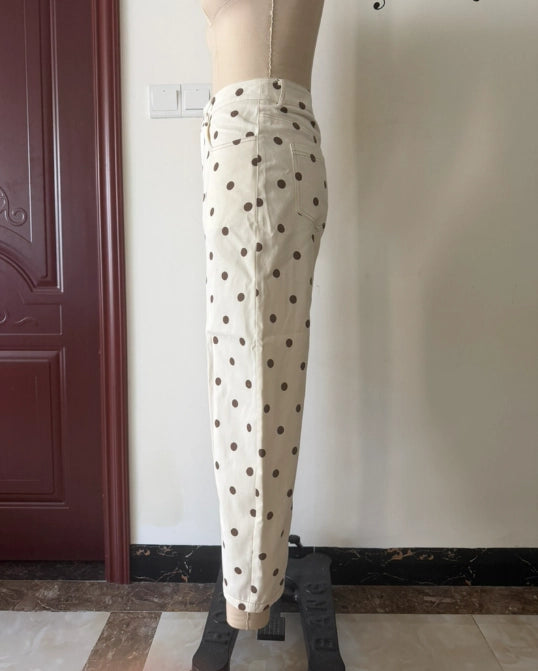 Marjorie Polka Dot Barrel Jeans
