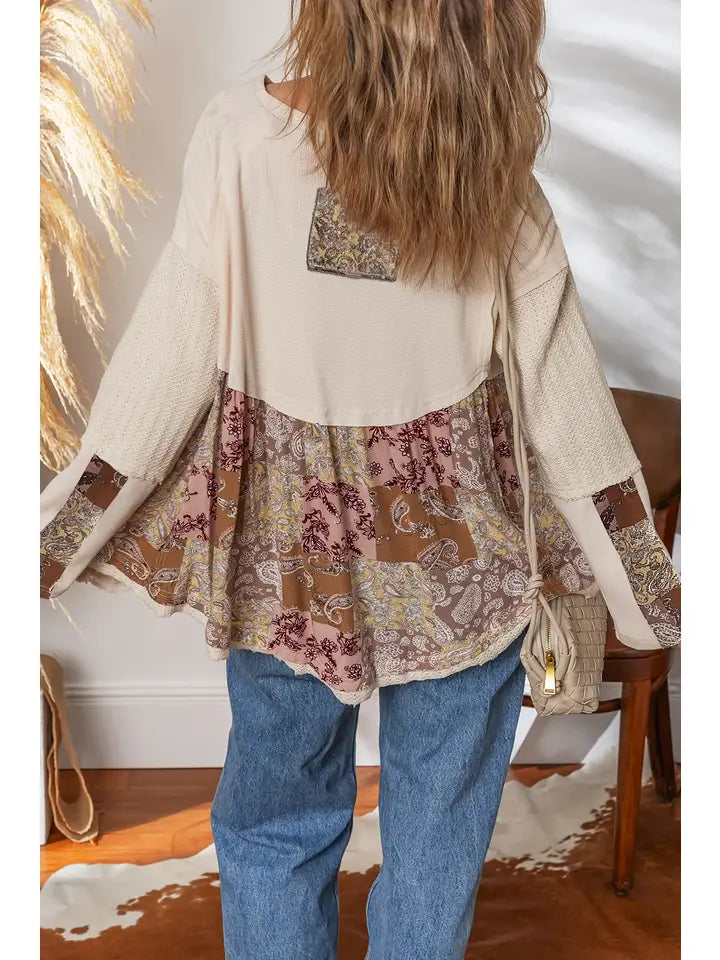 Aurora Paisley Patchwork Top