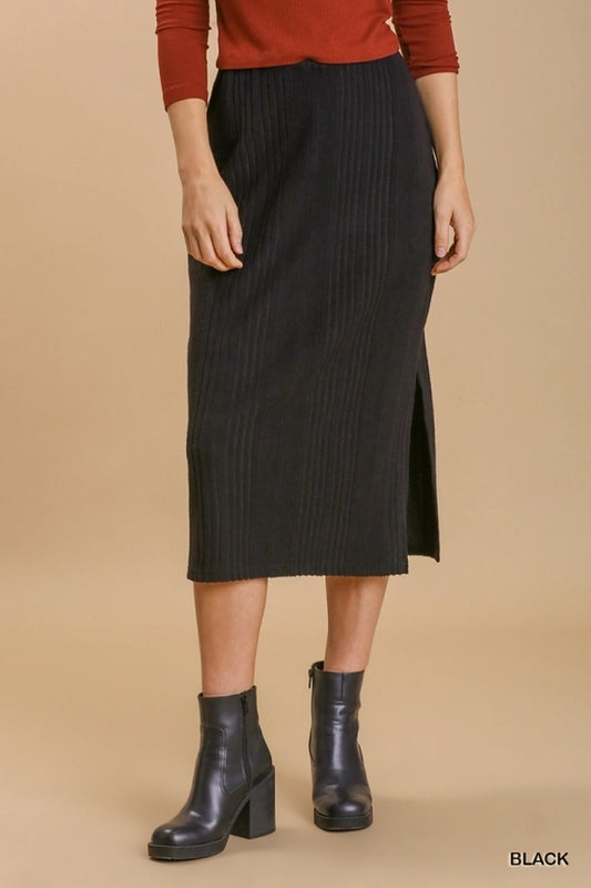Robyn Ribbed Knit Midi Skirt