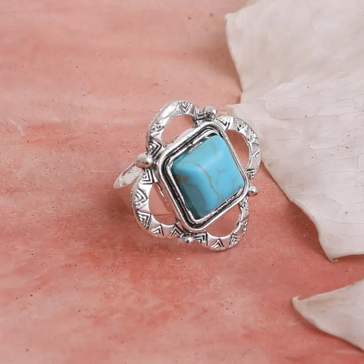 Turquoise Square Ring or Bolo
