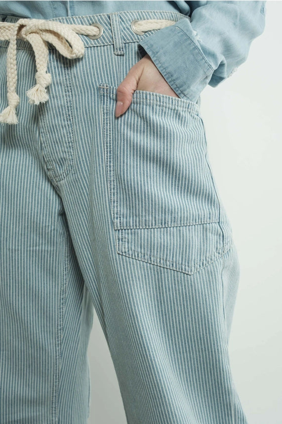 Shiloh Striped Barrel Jeans