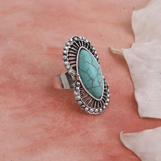 Turquoise Ring or Scarf Bolo