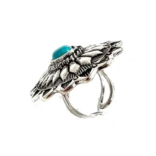 Large Oval Sunburst Cuff Ring
