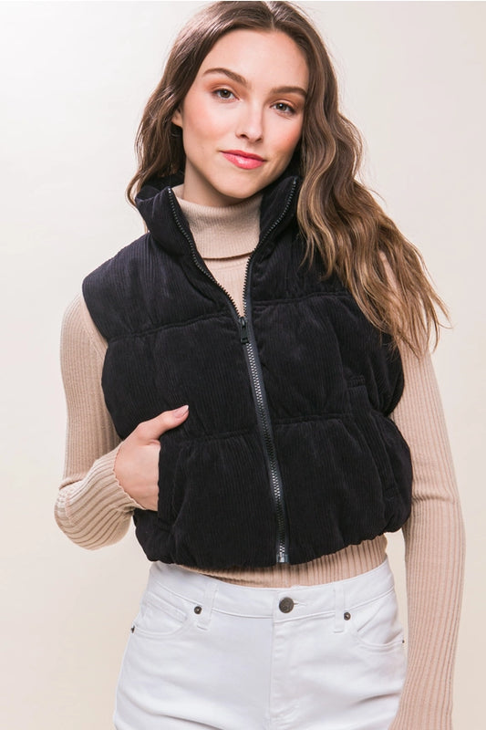 Leah Corduroy Puffer Vest