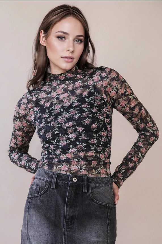 Delaney Sheer Floral Top
