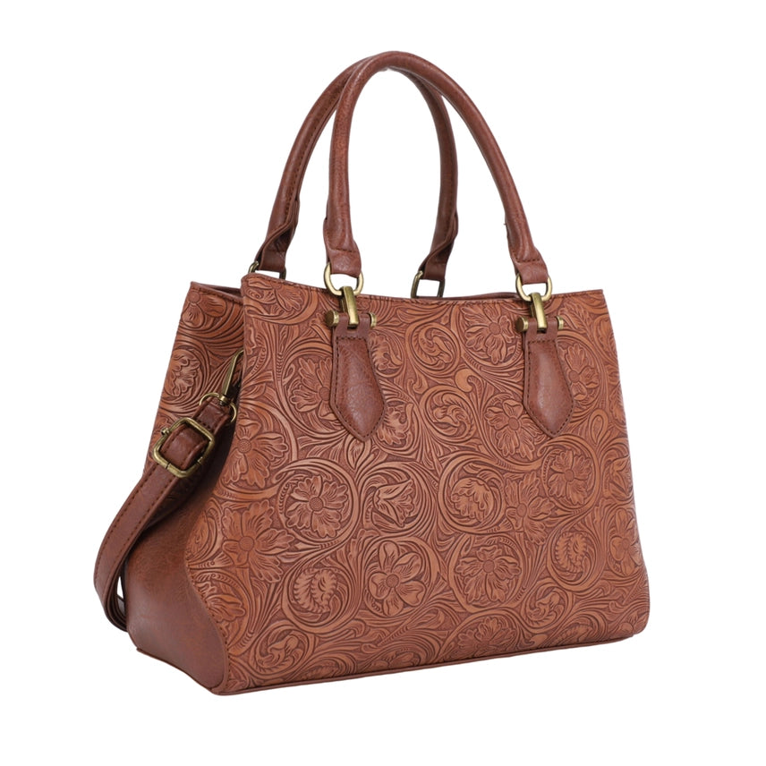 Amy Floral Embossed Satchel