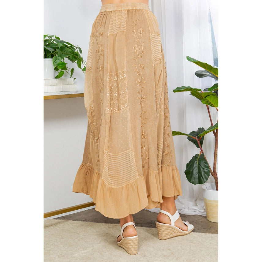 Gypsy Embroidered Midi Skirt