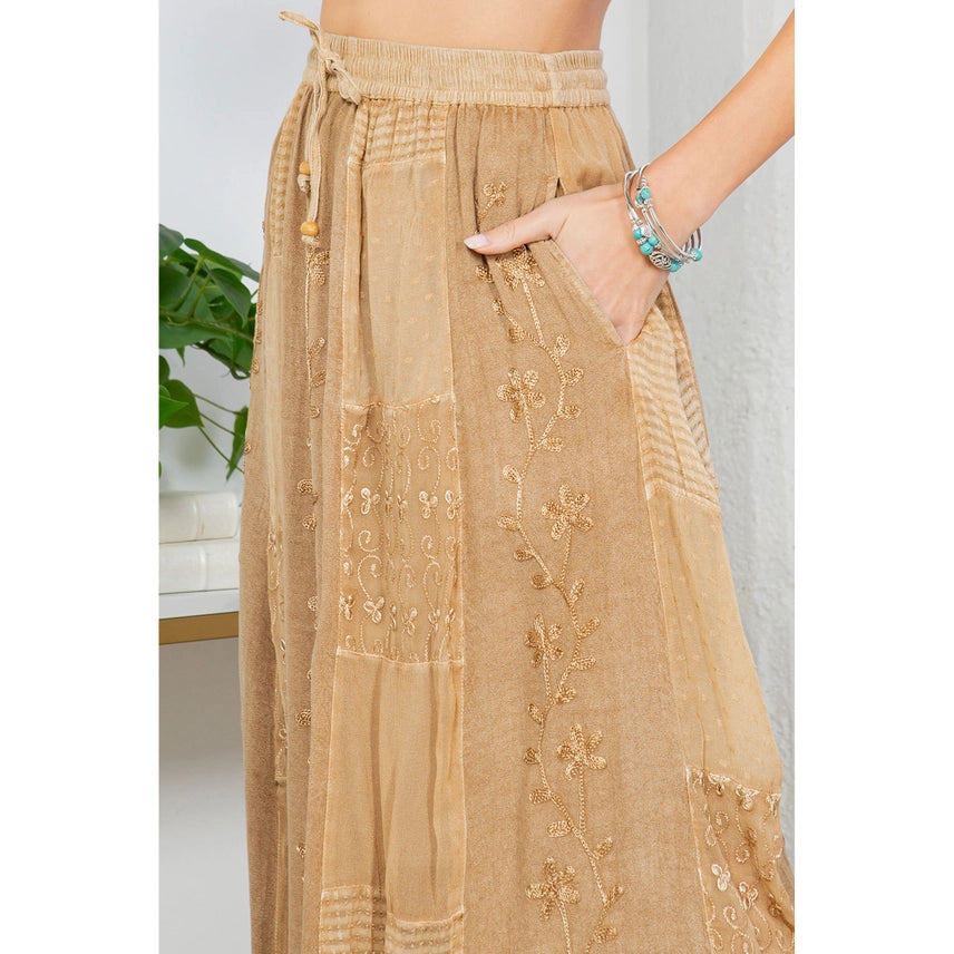 Gypsy Embroidered Midi Skirt