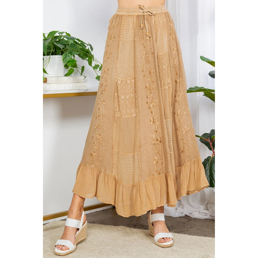 Gypsy Embroidered Midi Skirt