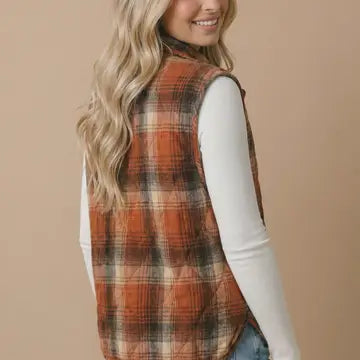 Jean Plaid Vest