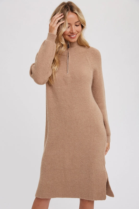 Brynn 1/4 Zip Sweater Dress