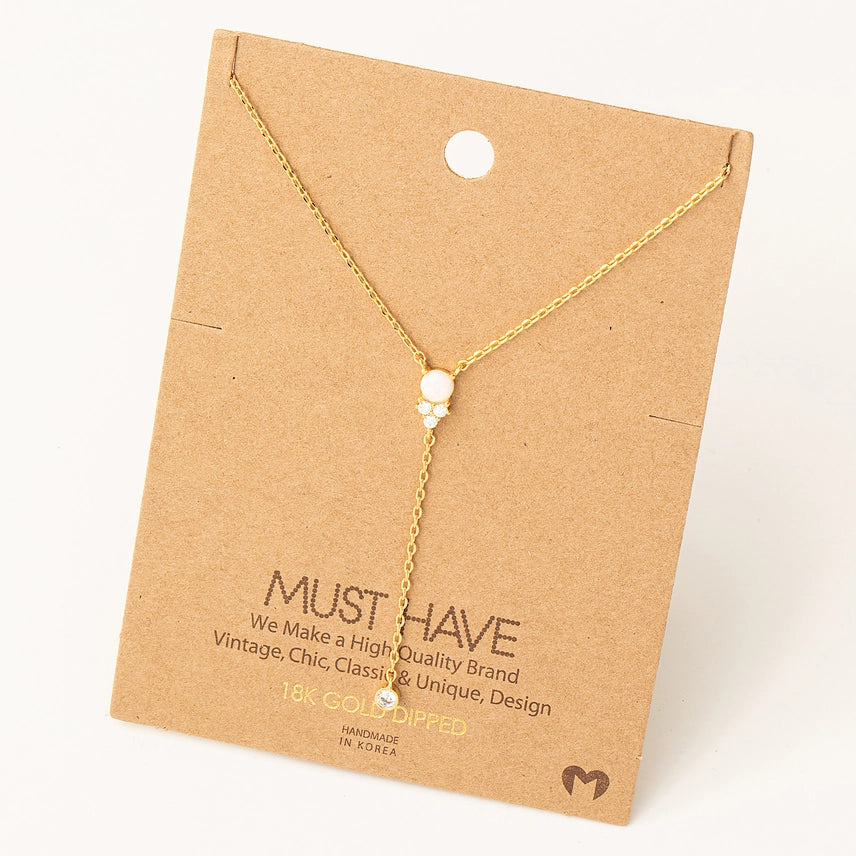 Opal Y Necklace