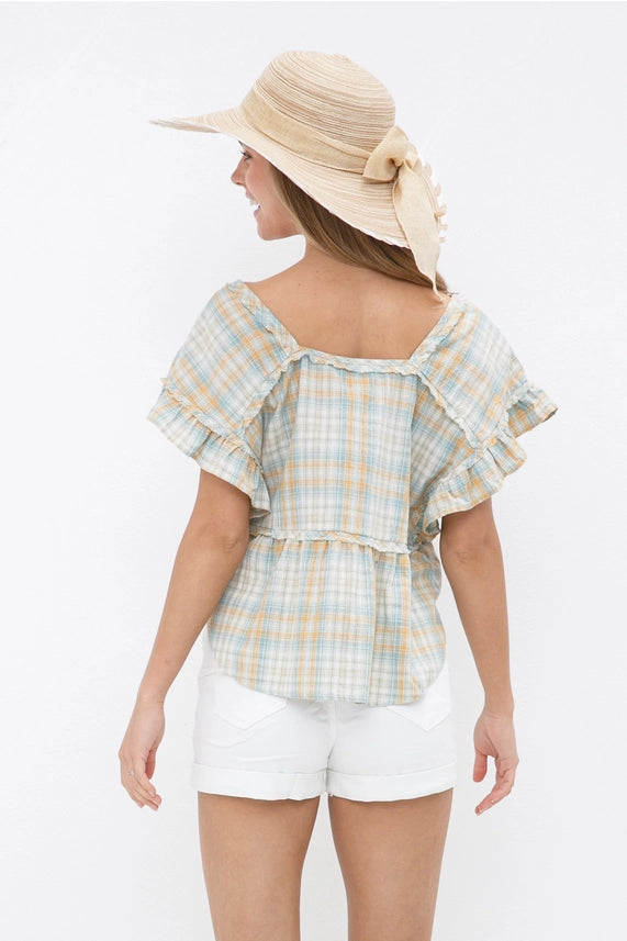 Nicky Plaid Top