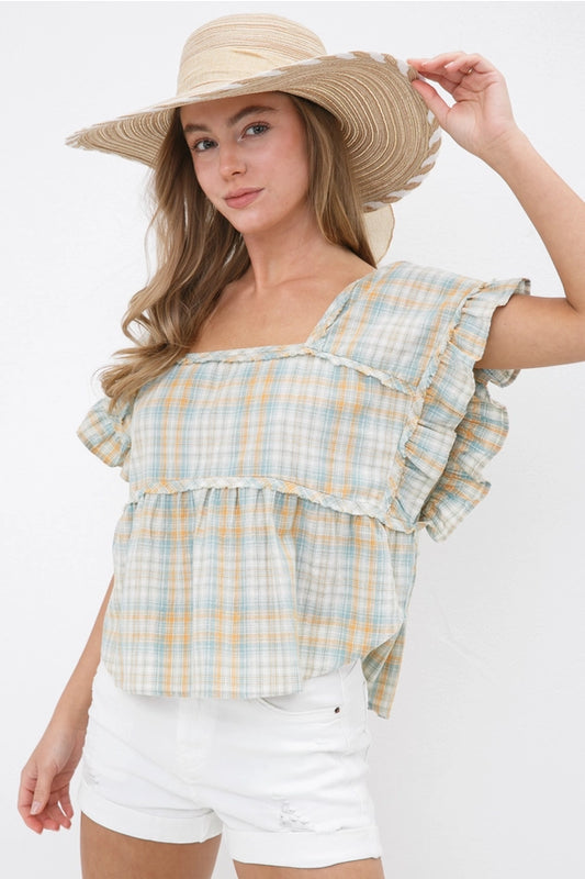 Nicky Plaid Top