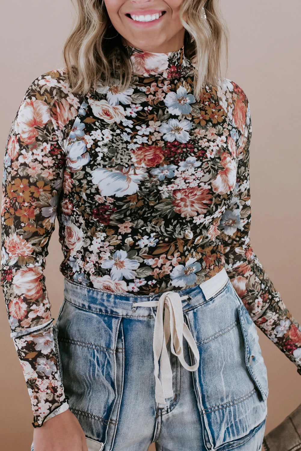 Angel Floral Sheer Top