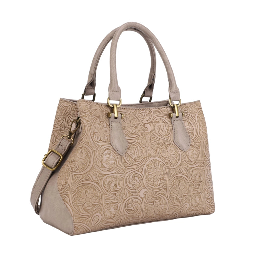 Amy Floral Embossed Satchel