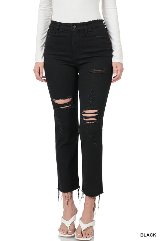 Jasmine Distressed Black Jeans